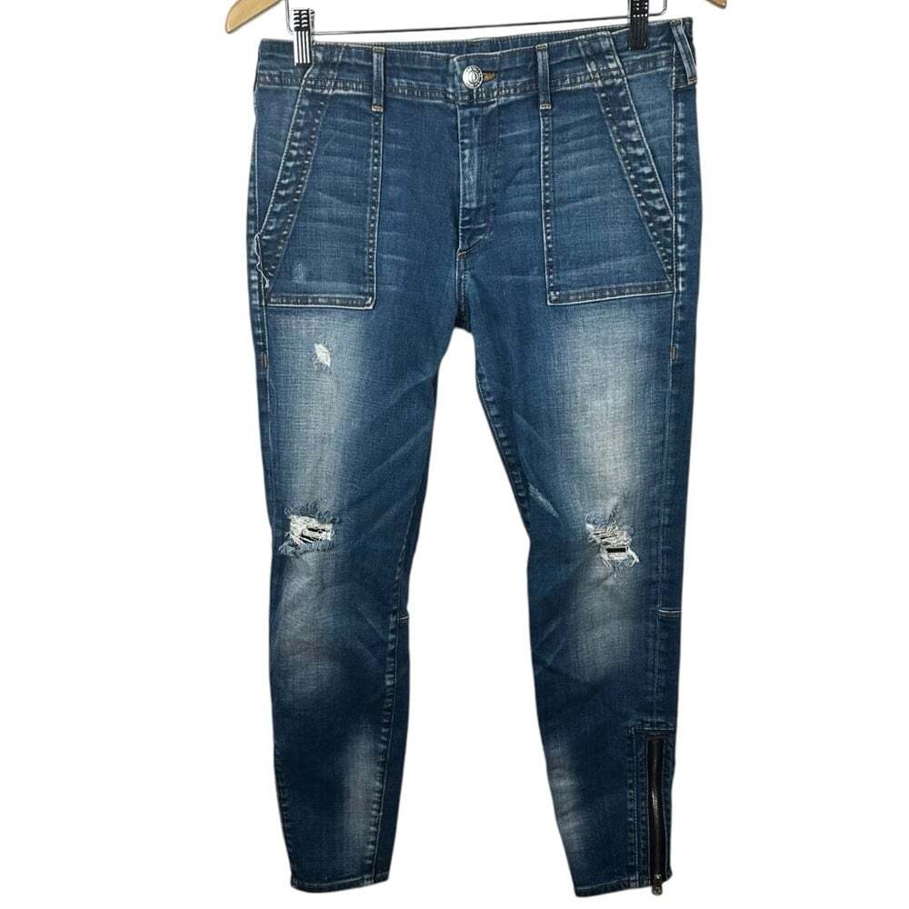 True Religion Halle Jeans Women’s 30 Distressed Skinny Denim Y2K Streetwear